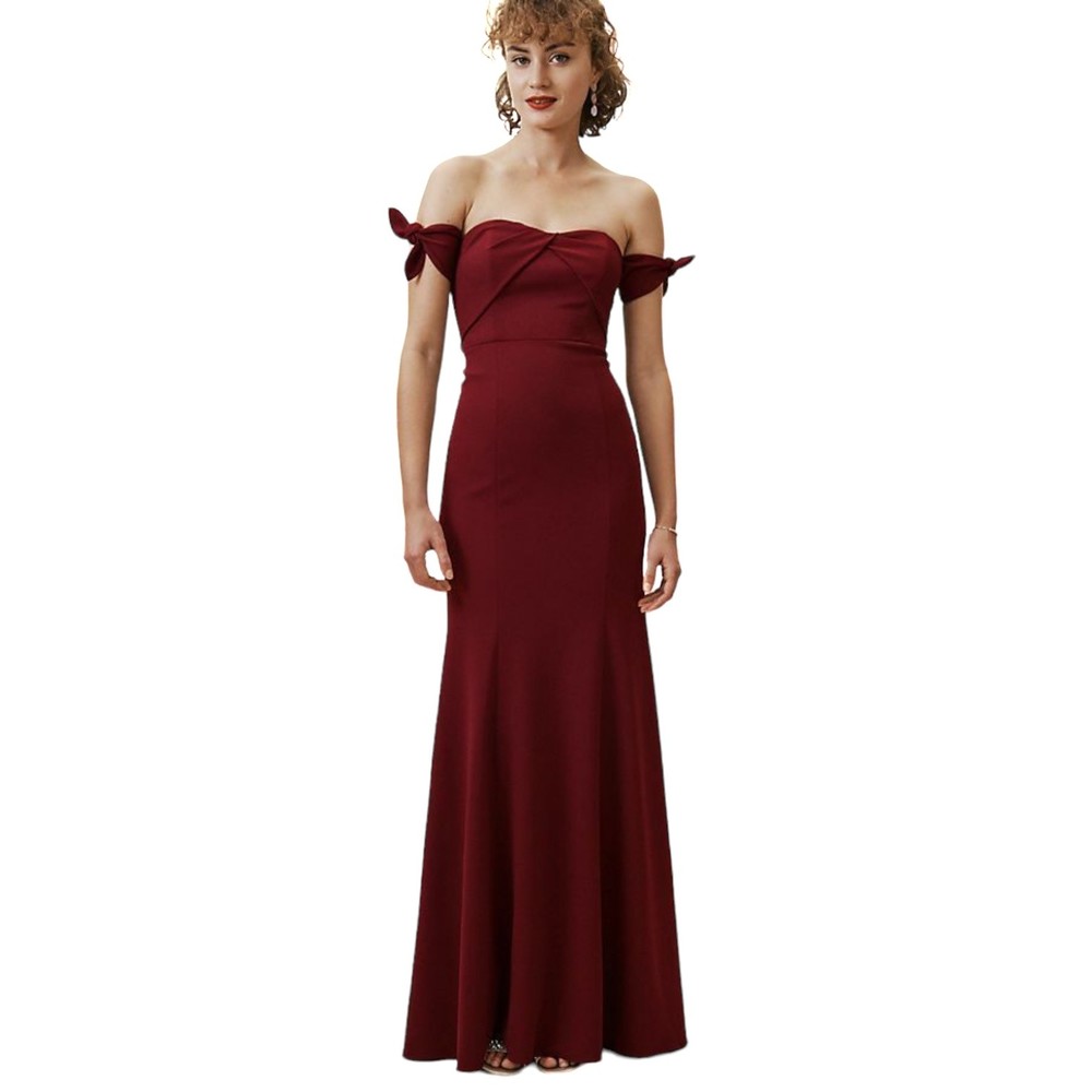 New ANTHROPOLOGIE BHLDN Watters Delilah Dress 2 Burgundy Red $285 Special Event